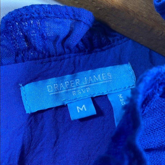 Draper James 100% Cotton Blue Pleated Textured Stripe Sundress - Picture 2 of 7